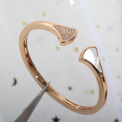 BVLGARI DREAM BRACELET OPEN PINK GOLD MOP DIAMOND