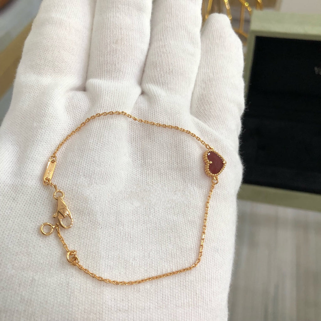 CHOPARD HEART CARNELIAN PINK GOLD NECKLACE