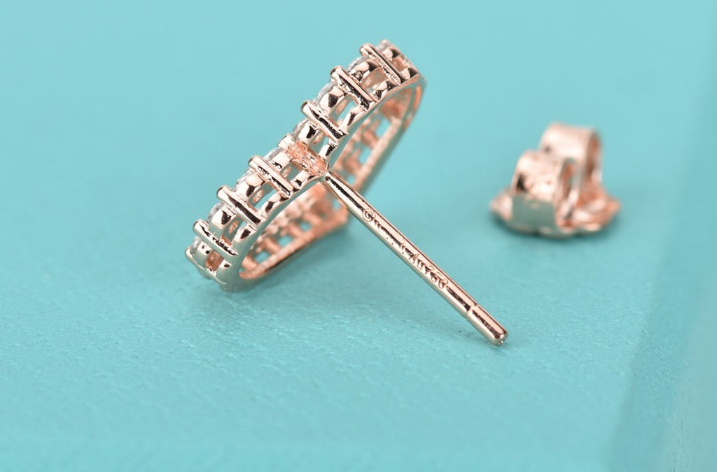 TIFFANY OPEN HEART STUD DIAMOND EARRINGS