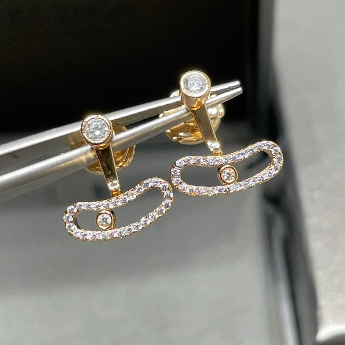 MESSIKA MOVE UNO PINK GOLD DIAMOND EARRINGS