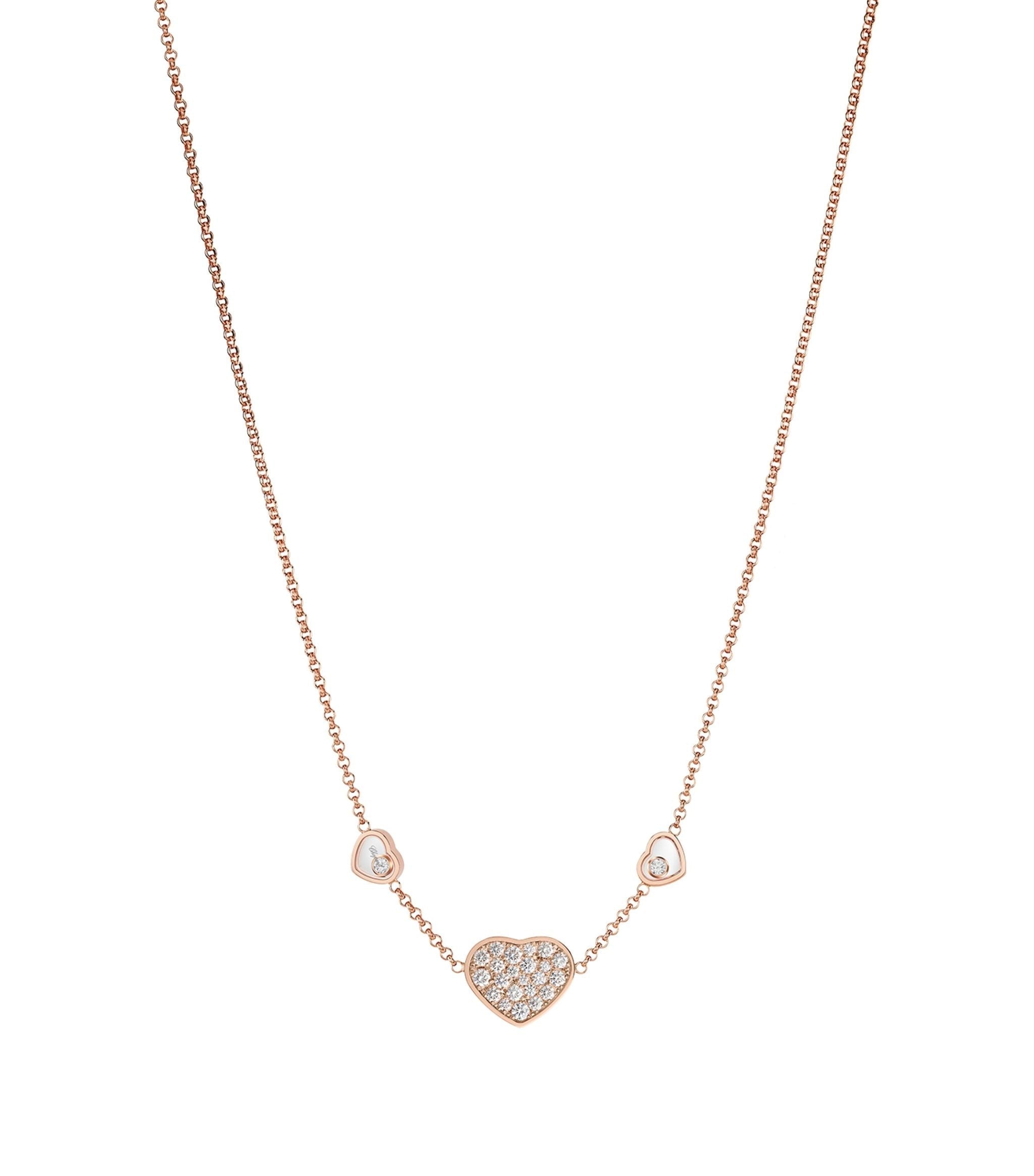 CHOPARD HAPPY HEART NECKLACE 3 MOTIFS DIAMOND