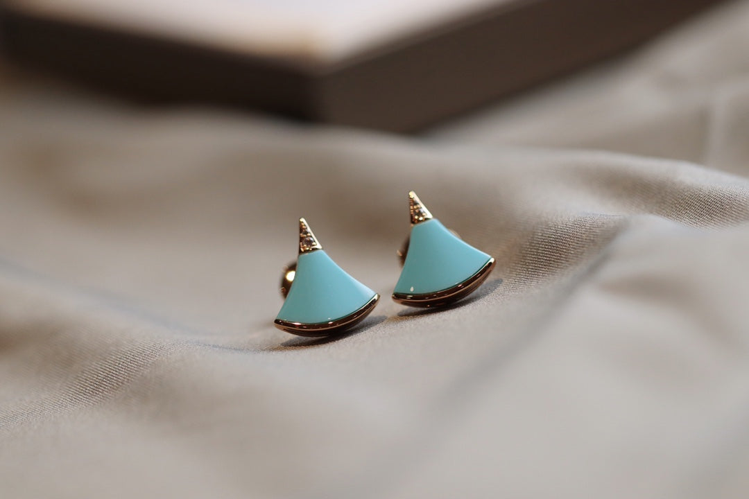 BVLGARI DIVAS DREAM EARRINGS TURQUOISE PINK GOLD