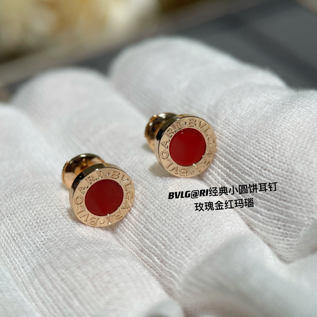 BVLGARI BVL EARRINGS CLUSTER CARNELIAN PINK GOLD