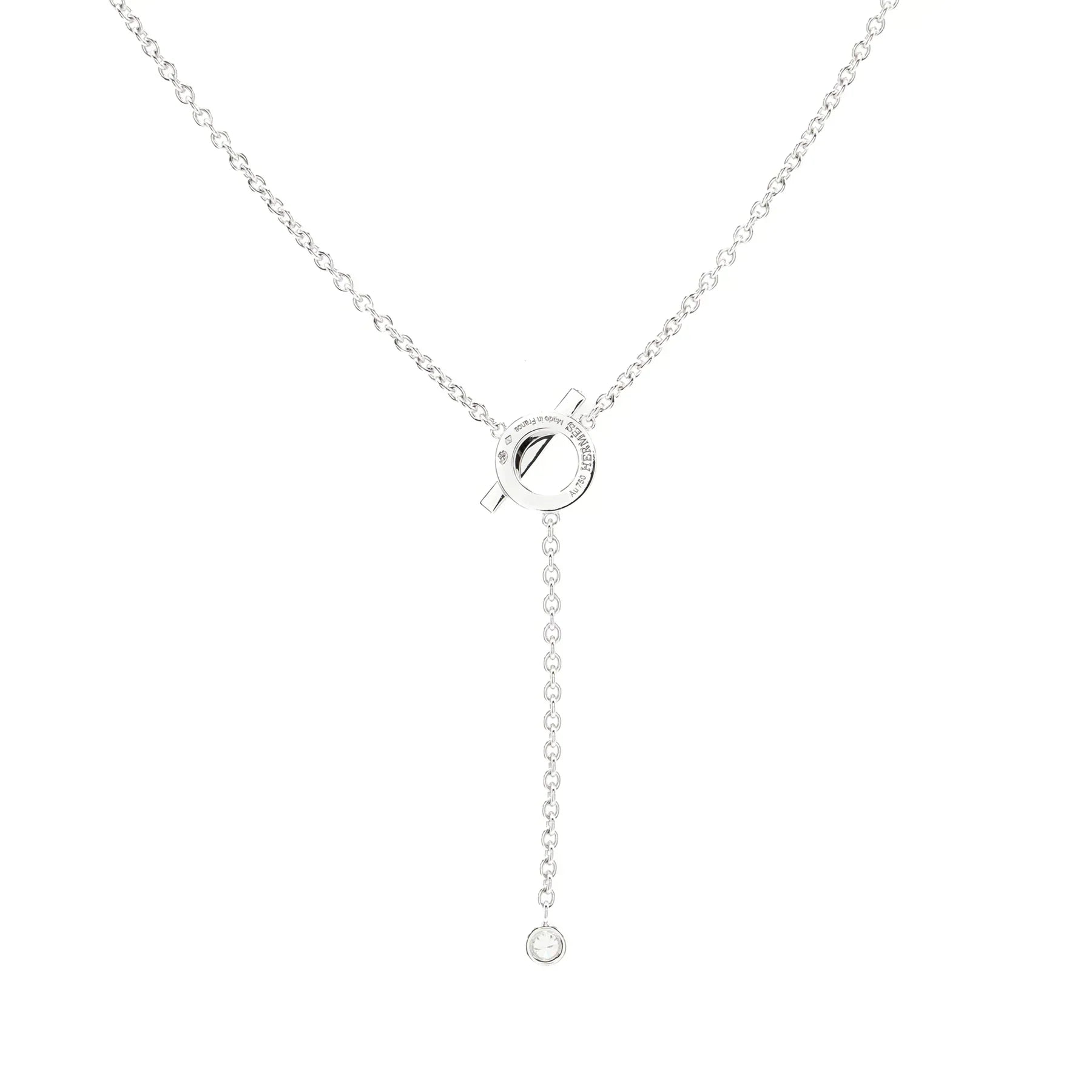 HERMES FINESSE SILVER DIAMOND NECKLACE