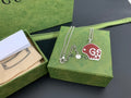 GUCCI GG SKULL RED ENAMEL NECKLACE