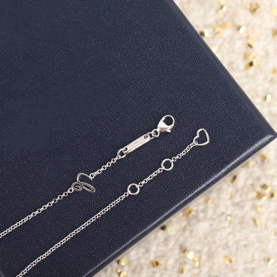 CHOPARD HAPPY HEART NECKLACE SILVER FULL DIAMOND