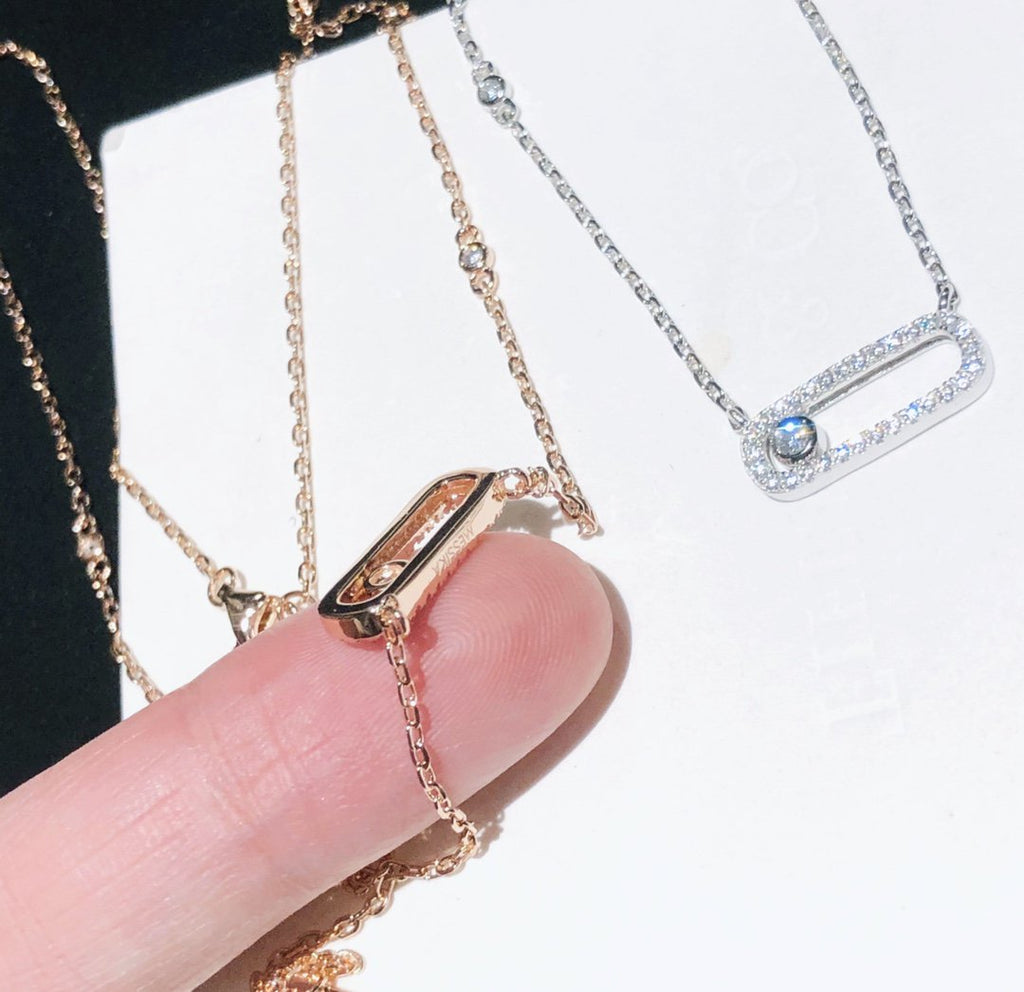 MESSIKA MOVE UNO PAVED SILVER DIAMOND NECKLACE