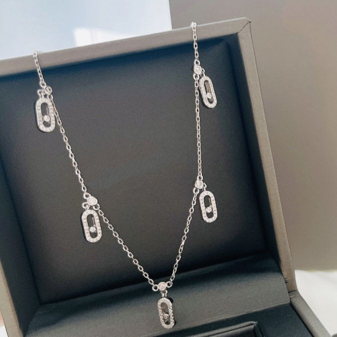MESSIKA CHOKER MOVE UNO PAMPILLE PAVED SILVER DIAMOND NECKLACE