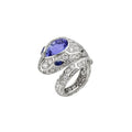 BVLGARI SERPENTI RING AGATE SILVER DIAMOND SNAKE