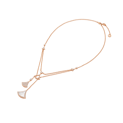 BVLGARI DREAM NECKLACE 3 MOTIF WHITE MOP DIAMOND