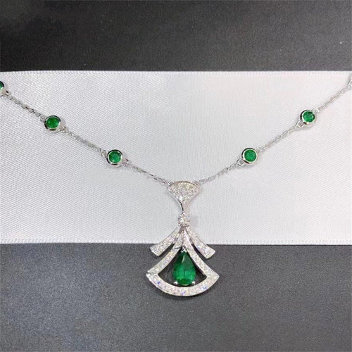 BVLGARI DREAM NECKLACE MALACHITE DIAMOND SILVER
