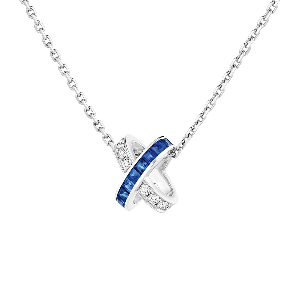 CHAUMET LIENS SILVER BLUE DIAMOND NECKLACE