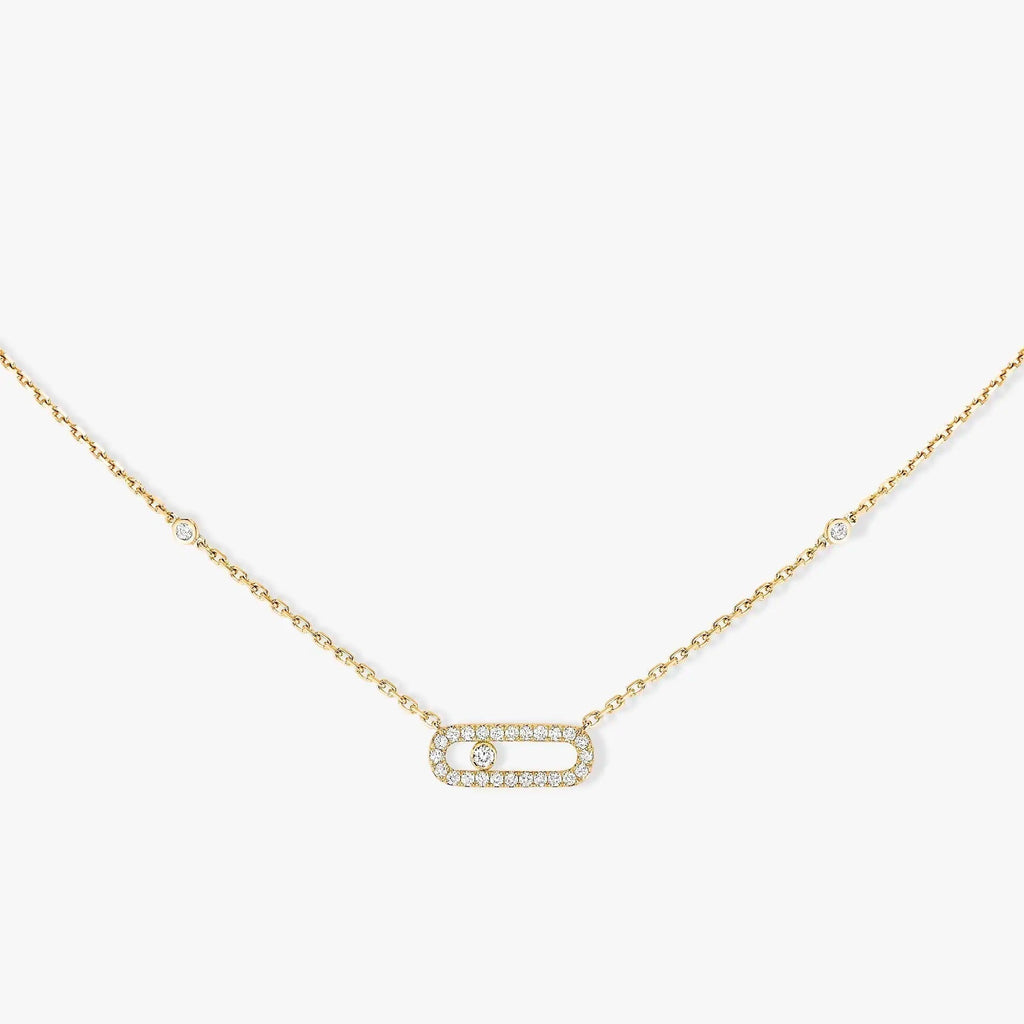 MESSIKA MOVE UNO PAVED SILVER DIAMOND NECKLACE
