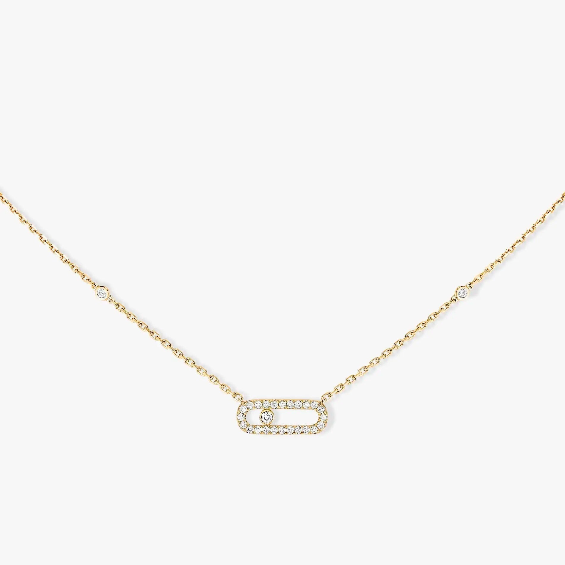 MESSIKA MOVE UNO PAVED SILVER DIAMOND NECKLACE